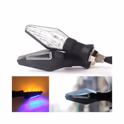1PC Universal 12LED Amber+Blue Double Color Motorcycle Turn Signal Indicator Light Blinker for Motorcycle Motorbike Off