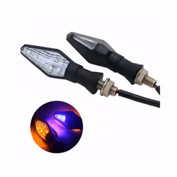 1PC Universal 12LED Amber+Blue Double Color Motorcycle Turn Signal Indicator Light Blinker for Motorcycle Motorbike Off