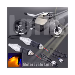 1PC Universal 12LED Amber+Blue Double Color Motorcycle Turn Signal Indicator Light Blinker for Motorcycle Motorbike Off