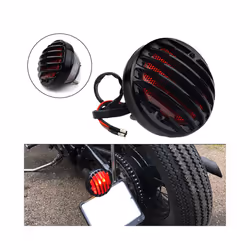 1pc Round Motorcycle Tail Light Universal 12V Motorcycle Modified Plastic Rear Tail Signal Lamp Brake Stop Red Indicator