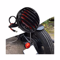 1pc Round Motorcycle Tail Light Universal 12V Motorcycle Modified Plastic Rear Tail Signal Lamp Brake Stop Red Indicator