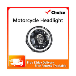 1Pcs 5.75 inch Motorcycle LED Headlight Skull Patternwith High/Low Beam Turn Signal Colorful Angle Eye Light LED Headlight