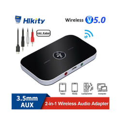 Hikity Wireless Bluetooth5.0 Transmitter RCA Receiver 2in1 Handsfree Adapter For Car Speaker 3.5mm Jack Aux Audio Music