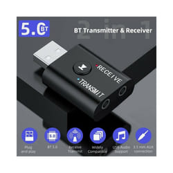 USB 5.0 Bluetooth Audio Receiver Transmitter Adapter AUX 3.5mm Audio 2 IN 1 Wireless Transmitter TR6 For Home Car Music