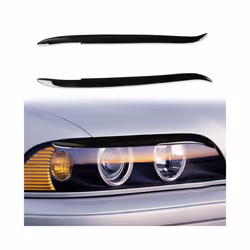 For BMW 5 Series E39 1995-2003 Piano Black Glossy Front Headlight Eyebrow Decorative Frame For Headlight
