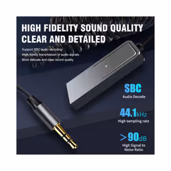 Wireless Bluetooth 5.2 Receiver Adapter Car Speaker 3.5mm Jack Aux Audio Music Dongle for Car Bluetooth Transmitter - T03