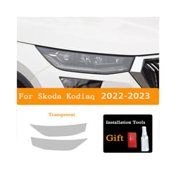 1Pair For Skoda Kodiaq 2016-Present Car Headlight Protective Film Protection Tint Black Transparent TPU Stickers Auto Accessorie - 22-23 Transparent