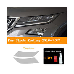 1Pair For Skoda Kodiaq 2016-Present Car Headlight Protective Film Protection Tint Black Transparent TPU Stickers Auto Accessorie - 16-21Transparent