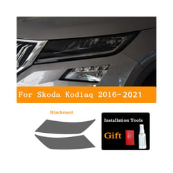 1Pair For Skoda Kodiaq 2016-Present Car Headlight Protective Film Protection Tint Black Transparent TPU Stickers Auto Accessorie - 16-21 Blackened