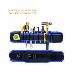 Tool Bags Electrician Tools Waist Storage Bag With Belt for Pocket Wrench Pliers Wire Organizer Electrician Tools Belt - Blue