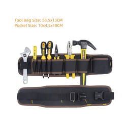 Tool Bags Electrician Tools Waist Storage Bag With Belt for Pocket Wrench Pliers Wire Organizer Electrician Tools Belt - Coffee