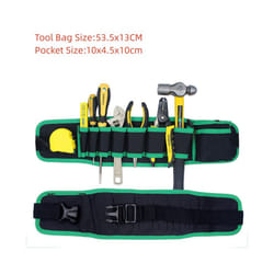 Tool Bags Electrician Tools Waist Storage Bag With Belt for Pocket Wrench Pliers Wire Organizer Electrician Tools Belt - Green