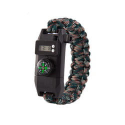 Multi-function 7-in-1 Survival Bracelet Men Women Outdoor Camping Hiking Rescue Emergency Paracord Bangles Compass Whistle - Forest camouflage