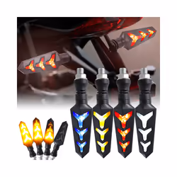 Universal Motorcycle LED Turn Signal Lamp Flowing Water Blinker Flashing Lights Bendable Motorcycle Tail Flasher Indicator - yellow yellow