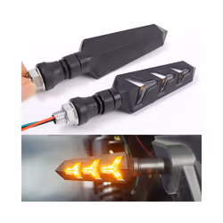 Universal Motorcycle LED Turn Signal Lamp Flowing Water Blinker Flashing Lights Bendable Motorcycle Tail Flasher Indicator - yellow yellow