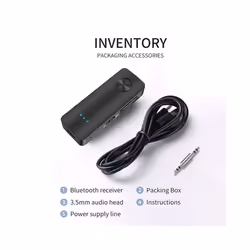2 in 1 Car Bluetooth Adapter 5.3 Bluetooth Receiver Transmitter 3.5mm Jack Wireless Audio Music Adapter For Headphone Speaker ...