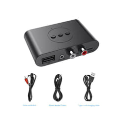 Wireless Audio Receiver Bluetooth 5.2 NFC Audio Adapter U Disk RCA 3.5mm AUX Jack Stereo Music Receiver Car Speaker Amplifier - With RCA
