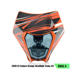 PowerZone Motorcycle LED Headlight For KTM EXC SXF MX Headlamp Head Lights Supermoto Fairing Dirt Bike Enduro LED Headlight - White Headlight 2