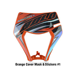 PowerZone Motorcycle LED Headlight For KTM EXC SXF MX Headlamp Head Lights Supermoto Fairing Dirt Bike Enduro LED Headlight - White Cover Mask 1