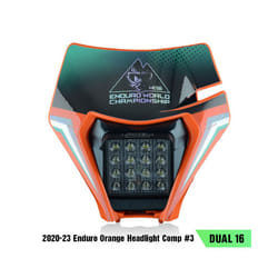 PowerZone Motorcycle LED Headlight For KTM EXC SXF MX Headlamp Head Lights Supermoto Fairing Dirt Bike Enduro LED Headlight - Orange Headlight 3