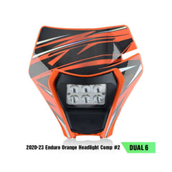 PowerZone Motorcycle LED Headlight For KTM EXC SXF MX Headlamp Head Lights Supermoto Fairing Dirt Bike Enduro LED Headlight - Black Headlight 2