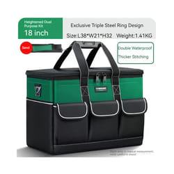 Waterproof Multi Pockets Tool Set with Bag for Electrician Working Tool Box Case Storage Bag Portable Organizer Bag Toolbox - TypeD 18 inch