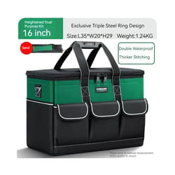 Waterproof Multi Pockets Tool Set with Bag for Electrician Working Tool Box Case Storage Bag Portable Organizer Bag Toolbox - TypeD 16 inch