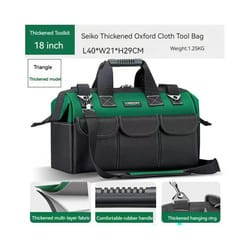 Waterproof Multi Pockets Tool Set with Bag for Electrician Working Tool Box Case Storage Bag Portable Organizer Bag Toolbox - TypeC 18 inch