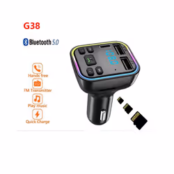 Car Bluetooth 5.0 FM Transmitter PD Type-C Dual USB 3.1A Fast Charger Wireless Handsfree Audio Receiver Car MP3 Player Modulator - FM Transmitters