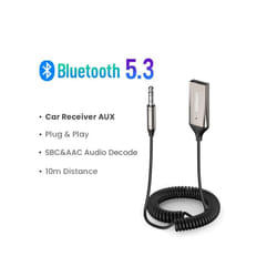 Bluetooth Aux Adapter Wireless Car Bluetooth Receiver USB to 3.5mm Jack Audio Music Mic Handsfree Adapter for Car Speaker - Bluetooth receiver