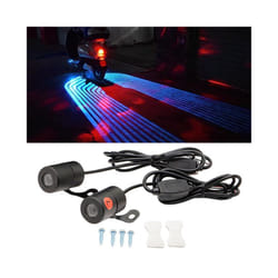 Motorcycle Car Projector Angel Wing LED Lamps Modified Moto Tail Lights Carpet Underglow Welcome Brake Taillights Bulbs - Sky blue