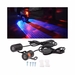 Motorcycle Car Projector Angel Wing LED Lamps Modified Moto Tail Lights Carpet Underglow Welcome Brake Taillights Bulbs - Blu ...