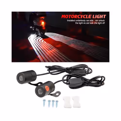 Motorcycle Car Projector Angel Wing LED Lamps Modified Moto Tail Lights Carpet Underglow Welcome Brake Taillights Bulbs - Blue