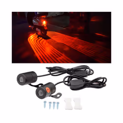 Motorcycle Car Projector Angel Wing LED Lamps Modified Moto Tail Lights Carpet Underglow Welcome Brake Taillights Bulbs - Red