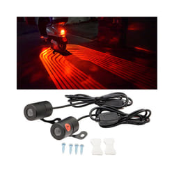 Motorcycle Car Projector Angel Wing LED Lamps Modified Moto Tail Lights Carpet Underglow Welcome Brake Taillights Bulbs - Red