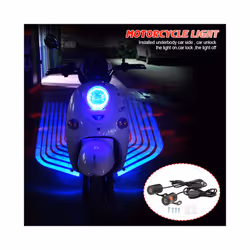 Motorcycle Car Projector Angel Wing LED Lamps Modified Moto Tail Lights Carpet Underglow Welcome Brake Taillights Bulbs - Red