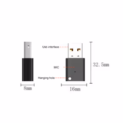 Bluetooth 5.0 Car Adapter Audio Receiver Mini Wireless USB Dongle For Car Radio Subwoofer Amplifier Multimedia MP3 Player - White