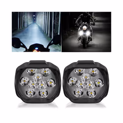 Motorcycle Headlight 9 LED 6W DC12V Super Bright Spot White Work Light Bicycles 1500lm