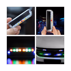 1pc Car Solar Taillight Wiring-free Electric Motorbike Modified Lamp Motorcycle Signal Lights Admontion Brake Lamps - multi