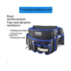 Multifunctional Tool Bag Nylon Fabric Tool Belt Screwdriver Kit Holder Tool Bag Pocket Pouch Bag Electrician Waist Pocket - Beige