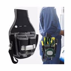 Multifunctional Tool Bag Nylon Fabric Tool Belt Screwdriver Kit Holder Tool Bag Pocket Pouch Bag Electrician Waist Pocket - WHITE