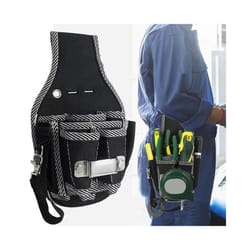 Multifunctional Tool Bag Nylon Fabric Tool Belt Screwdriver Kit Holder Tool Bag Pocket Pouch Bag Electrician Waist Pocket - BROWN