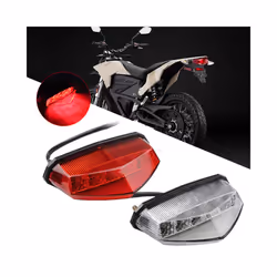 New 1pcs Motorcycle modified tail light Electric vehicle rear tail light LED brake warning light fender small tail light - Black