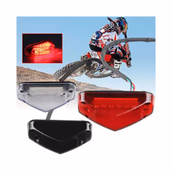 New 1pcs Motorcycle modified tail light Electric vehicle rear tail light LED brake warning light fender small tail light - Red