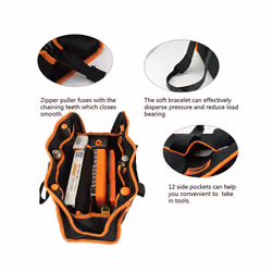 JM-B02 Oxford Cloth Toolkit Multi Functional Zipper Tool Bag Maintenance Electrician Storage Handbag 1PC - JM-B02