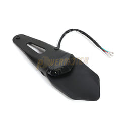 Motorcycle Rear Fender Tail Light Dirt Bike 12V LED Taillight Brake Stop License Plate Lamp For Trail Supermoto Motocross - Black