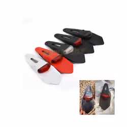 Motorcycle Rear Fender Tail Light Dirt Bike 12V LED Taillight Brake Stop License Plate Lamp For Trail Supermoto Motocross - Red