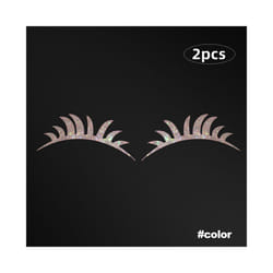 2Pcs Bling Car Headlight Eyelashes Stickers Fake Eyelash Decal Decoration Car Accessories for Vehicle Body Sticker Windshield - Color