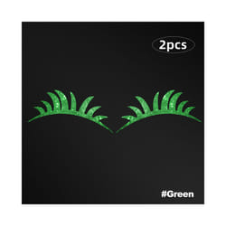 2Pcs Bling Car Headlight Eyelashes Stickers Fake Eyelash Decal Decoration Car Accessories for Vehicle Body Sticker Windshield - Green