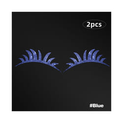 2Pcs Bling Car Headlight Eyelashes Stickers Fake Eyelash Decal Decoration Car Accessories for Vehicle Body Sticker Windshield - Blue